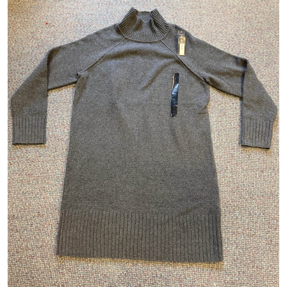 Banana Republic Factory Gray Mock Neck Sweater Dress Large NWT New Old Luxury